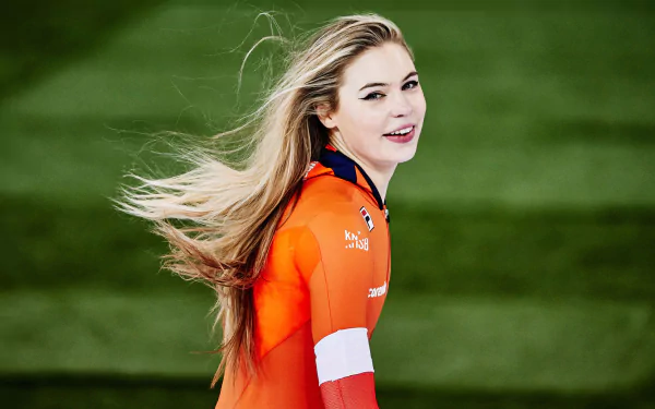 Dutch blonde Netherlands ice skating Jutta Leerdam Sports HD Desktop Wallpaper | Background Image