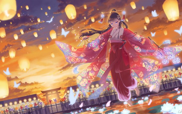 Anime Girl Kimono HD Wallpaper | Background Image