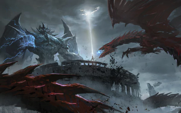 Slifer the Sky Dragon Obelisk the Tormentor Anime Yu-Gi-Oh! HD Desktop Wallpaper | Background Image