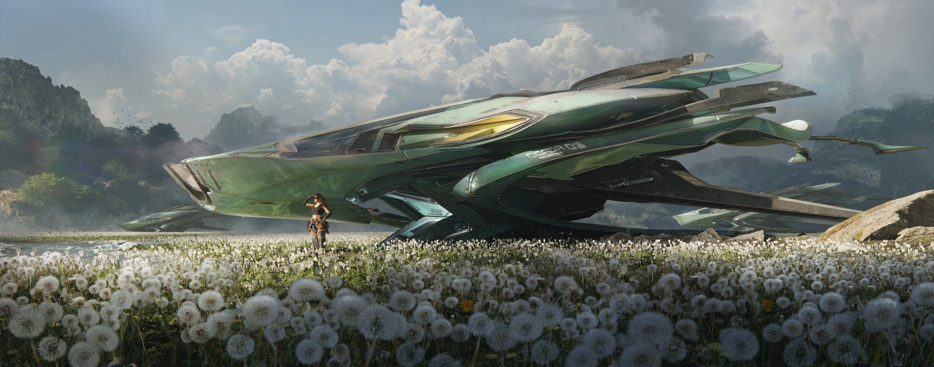 Download Sci Fi Spaceship HD Wallpaper by Egor Poskryakov