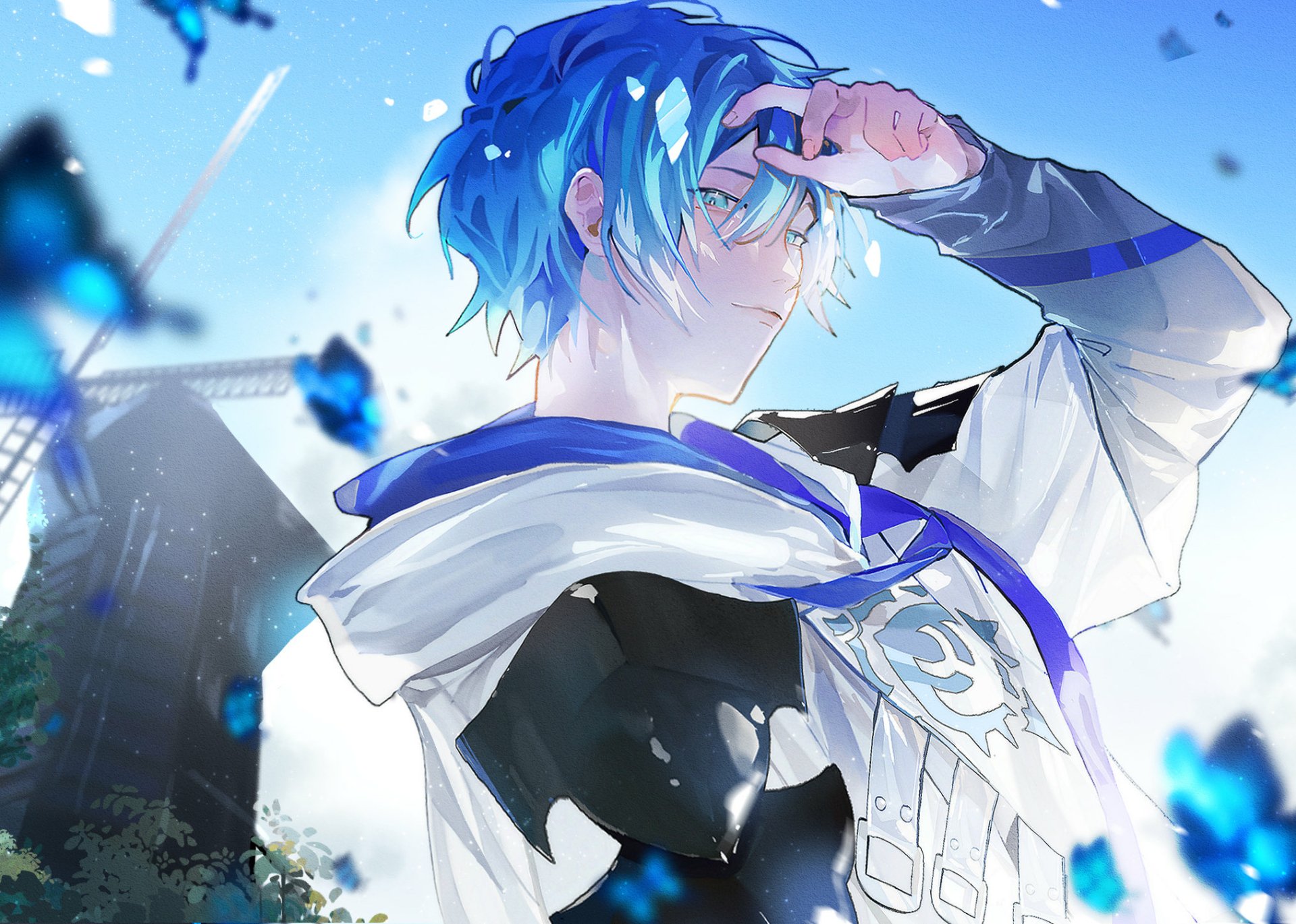 CyberAgent Tenka Touitsu Chronicle anime video games anime character blue  eyes guy wallpaper, 1440x2036, 1026224