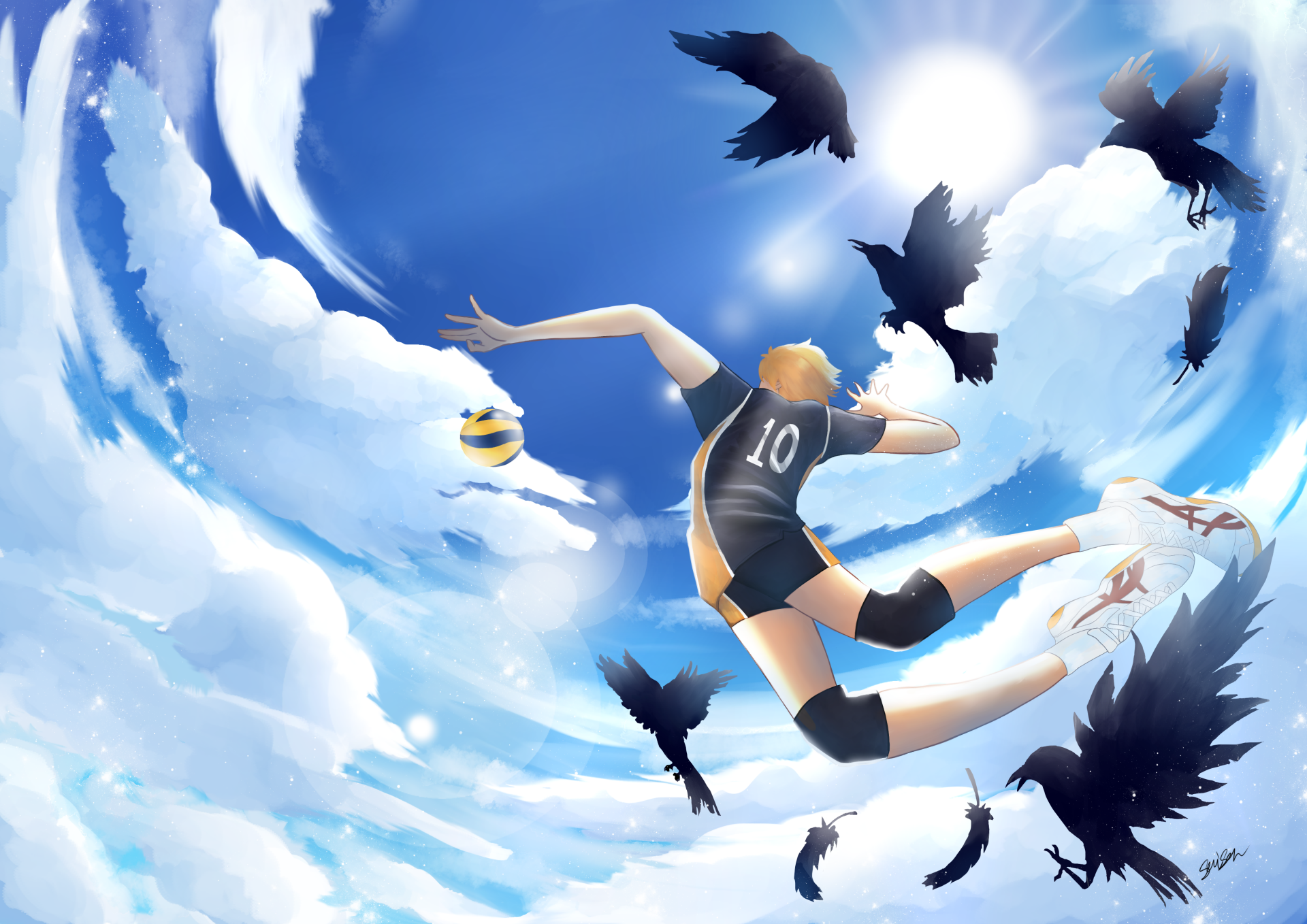 Download Haikyuu 4K Hinata Black Wing Wallpaper