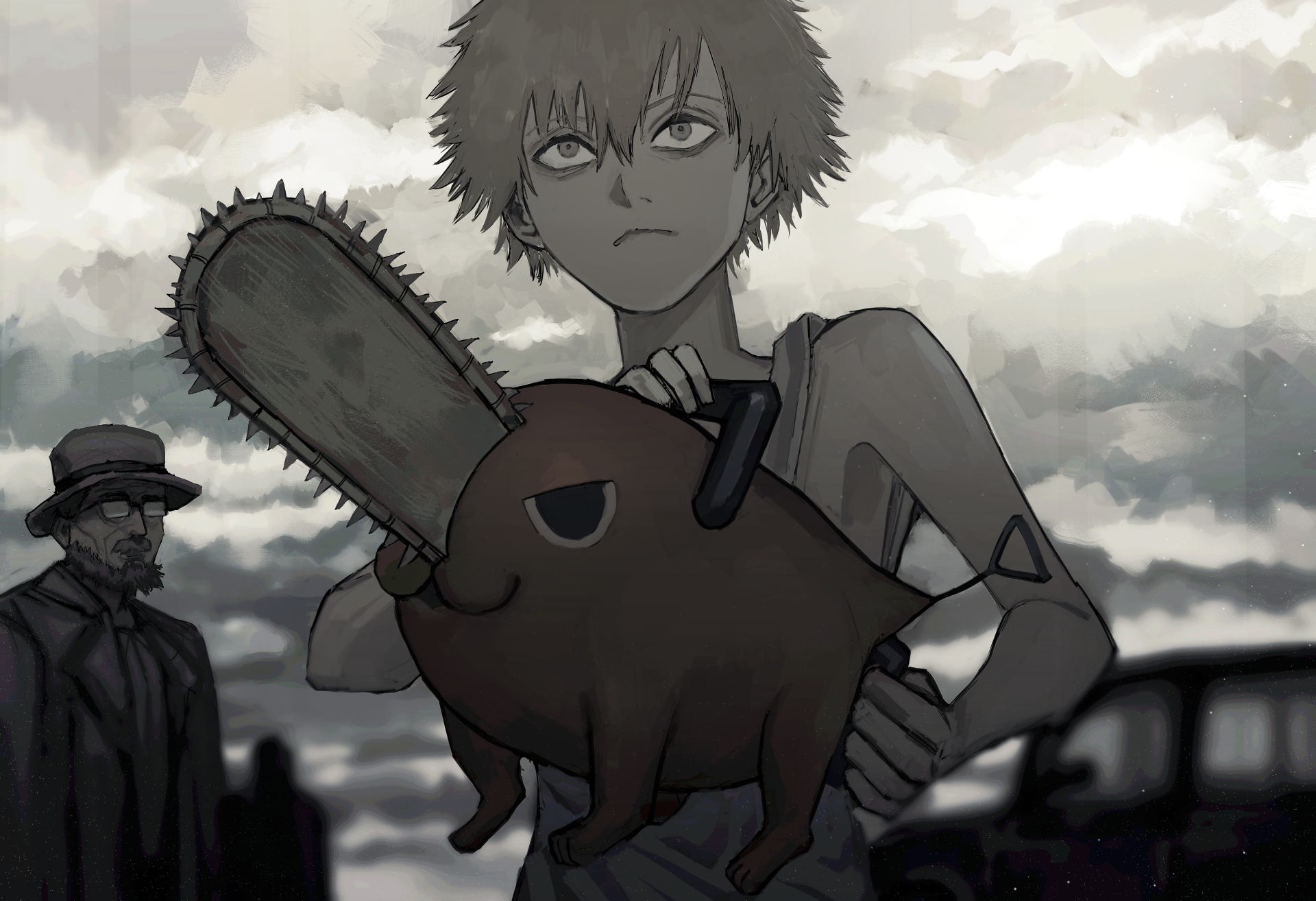 Download Pochita (Chainsaw Man) Denji (Chainsaw Man) Anime Chainsaw Man HD Wallpaper by deer