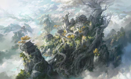  Hidden city in the coulds by 老 银