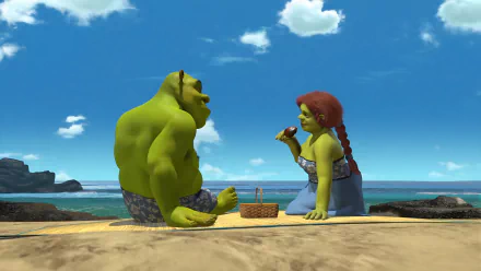 Shrek and Fiona on the beach