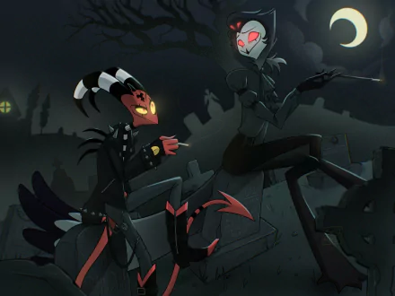 Stolas (Helluva Boss) Blitzo (Helluva Boss) TV Show helluva boss HD Desktop Wallpaper | Background Image