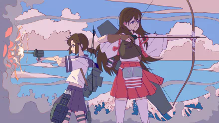 Akagi (Kancolle) Fubuki (Kancolle) Anime Kantai Collection HD Desktop Wallpaper | Background Image