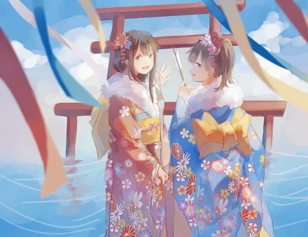 Akagi (Kancolle) Kaga (Kancolle) Anime Kantai Collection HD Desktop Wallpaper | Background Image