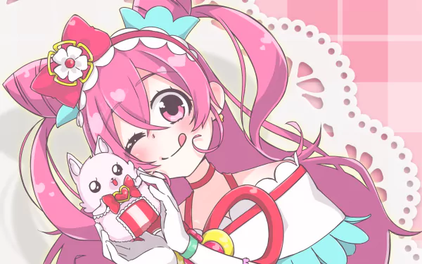 Nagomi Yui Cure Precious Anime Delicious Party Precure HD Desktop Wallpaper | Background Image