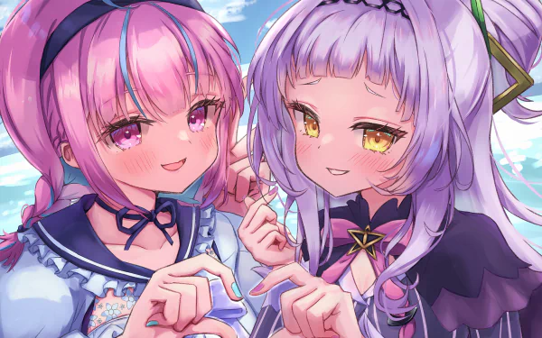 hololive Murasaki Shion Minato Aqua Anime Virtual Youtuber HD Desktop Wallpaper | Background Image