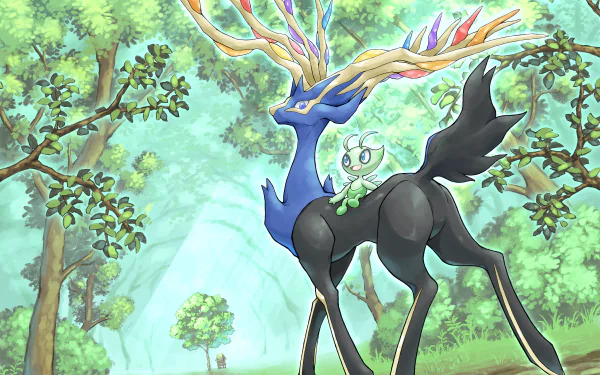 Xerneas (Pokémon) Celebi (Pokémon) video game Pokemon HD Desktop Wallpaper | Background Image