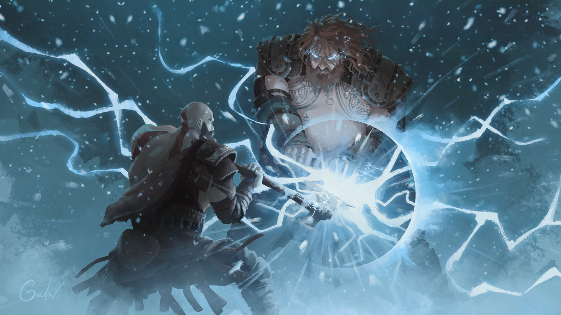 God of War Ragnarok - Kratos vs. Thor by George Quadros