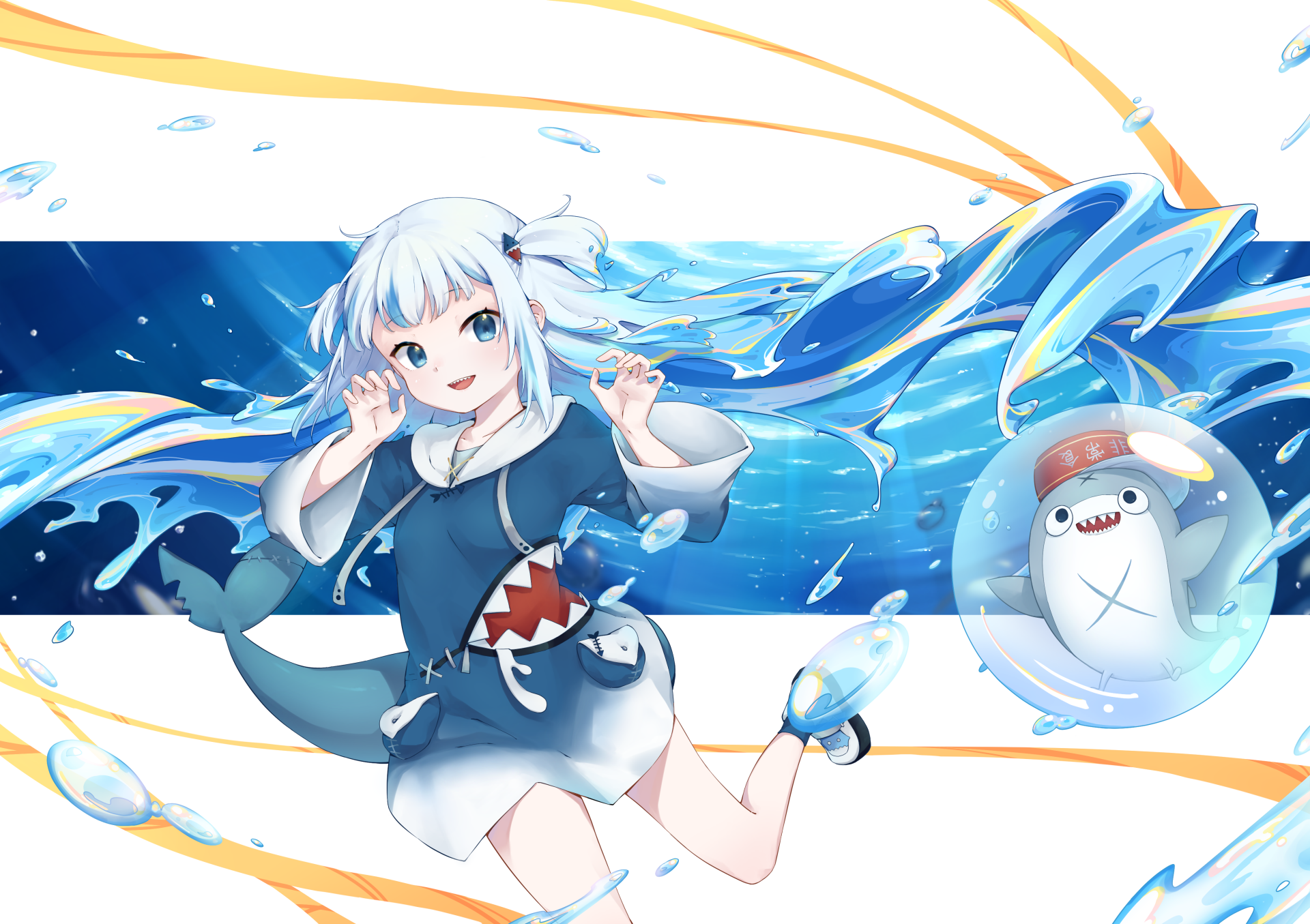 Download Hololive Gawr Gura Anime Virtual Youtuber 4k Ultra HD Wallpaper