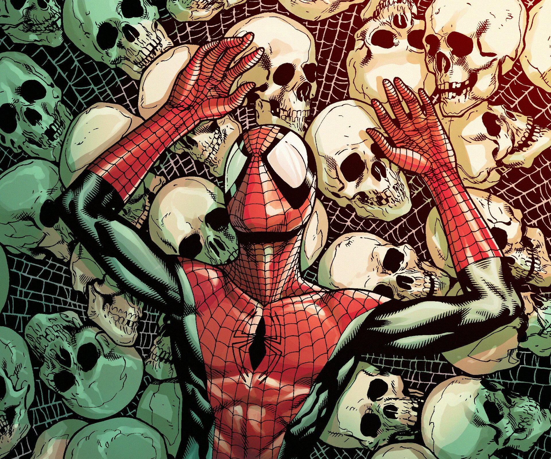 Spider-Man Skulls Comic HD Wallpaper by Cláudio Nunes