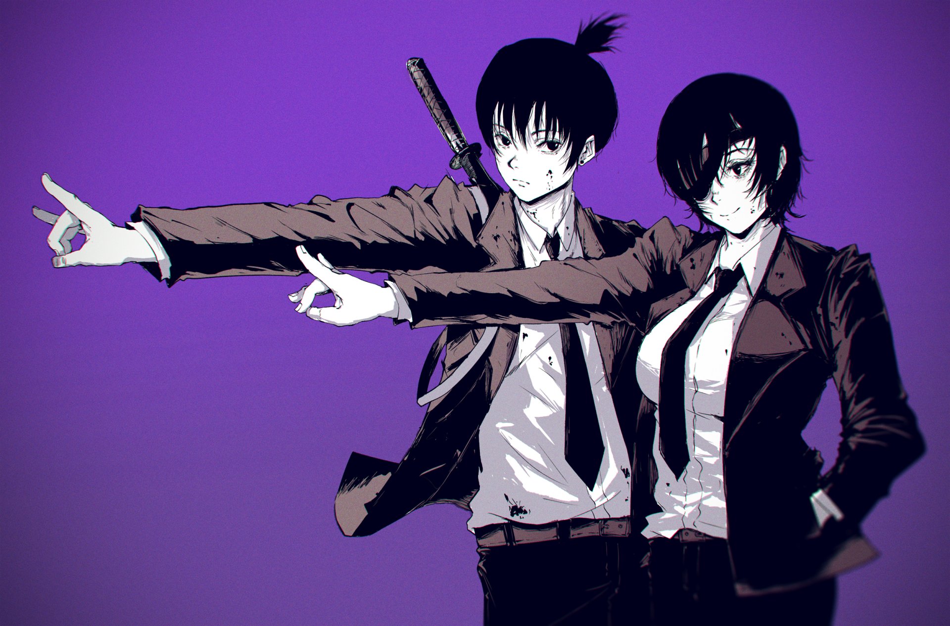 Download Himeno (Chainsaw Man) Aki Hayakawa Anime Chainsaw Man HD Wallpaper by しゅる版C101金-西さ34b
