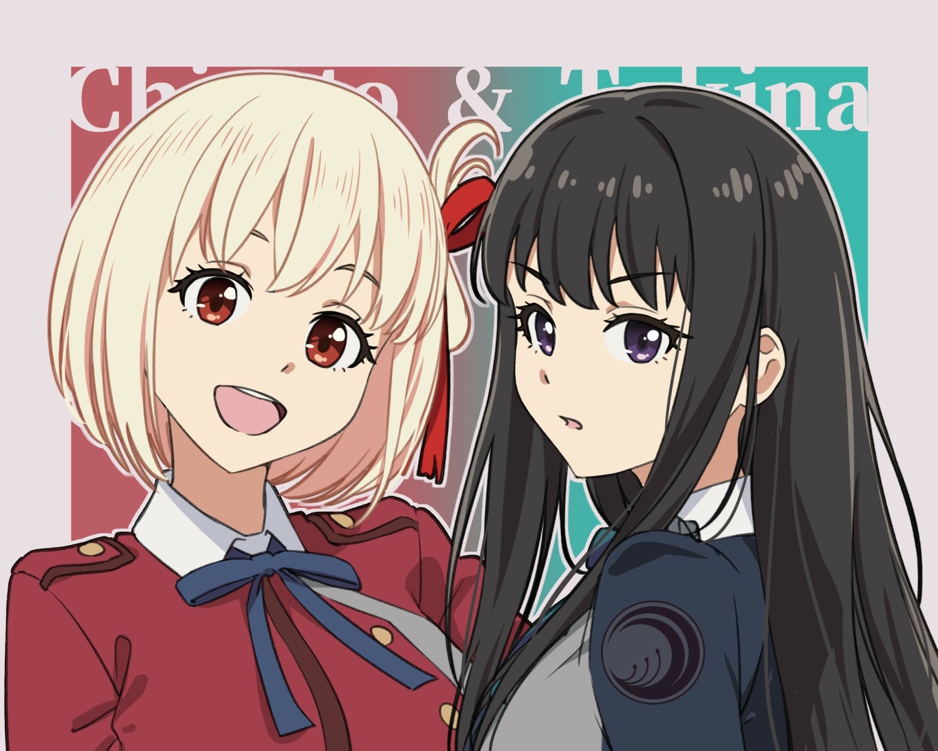 Download Takina Inoue Chisato Nishikigi Anime Lycoris Recoil HD Wallpaper by ぎるぎる