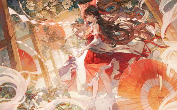 Reimu Hakurei Anime Touhou HD Desktop Wallpaper | Background Image