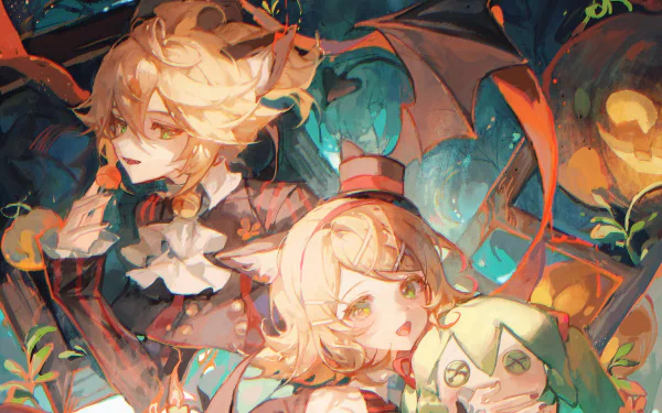 Rin Kagamine Len Kagamine Hatsune Miku Anime Vocaloid HD Desktop Wallpaper | Background Image