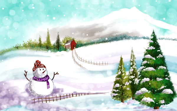 artistic snowman HD Desktop Wallpaper | Background Image
