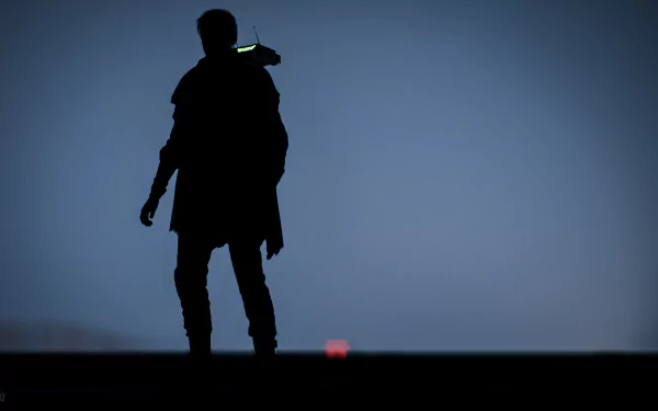 Silhouette of a lone Jedi against a dusky sky — Star Wars Jedi: Fallen Order 4K Ultra HD PC desktop wallpaper.