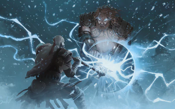  Kratos vs Thor - God of War Ragnarok by Gabriel Varz