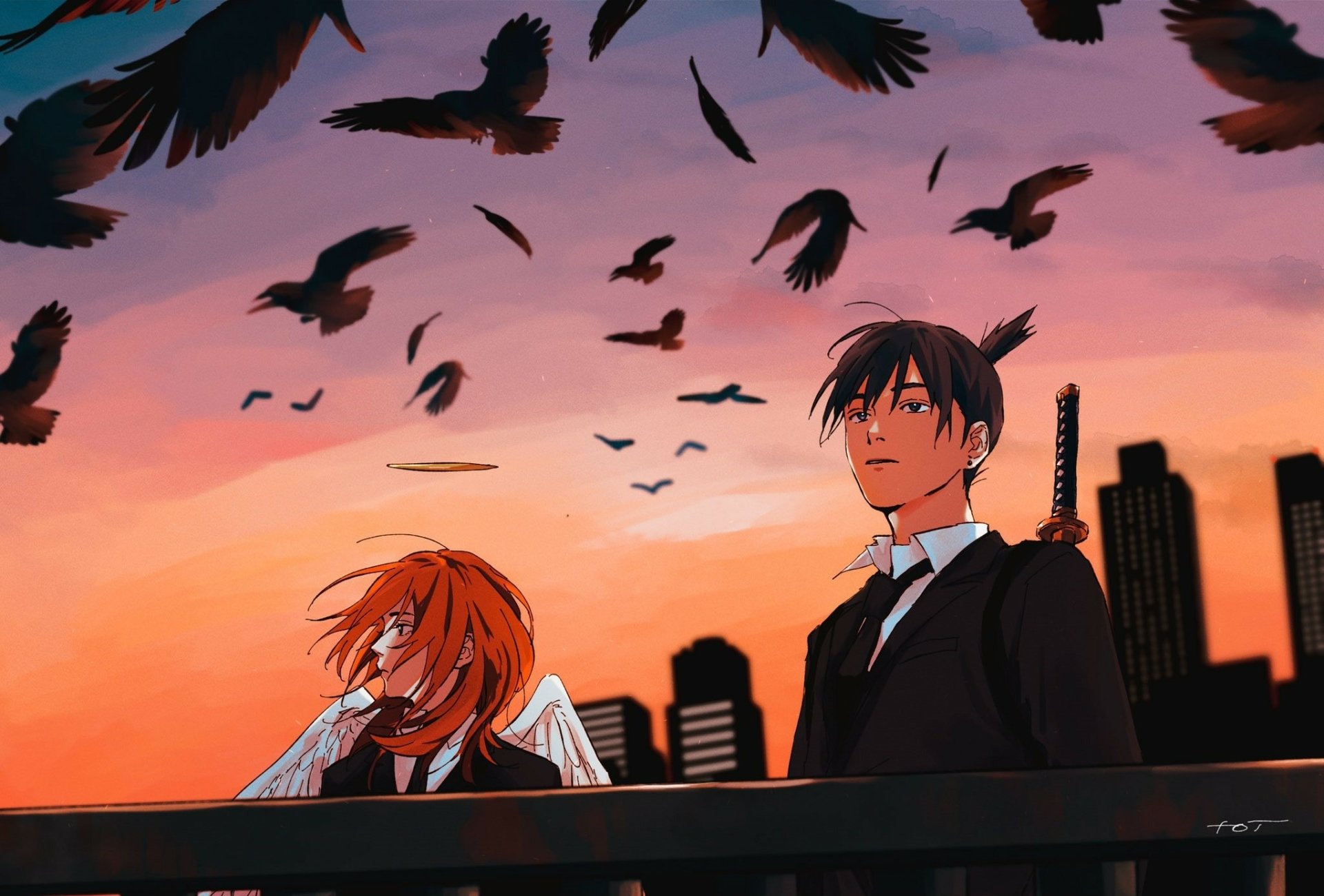 Download Angel Devil (Chainsaw Man) Aki Hayakawa Anime Chainsaw Man HD Wallpaper by とい