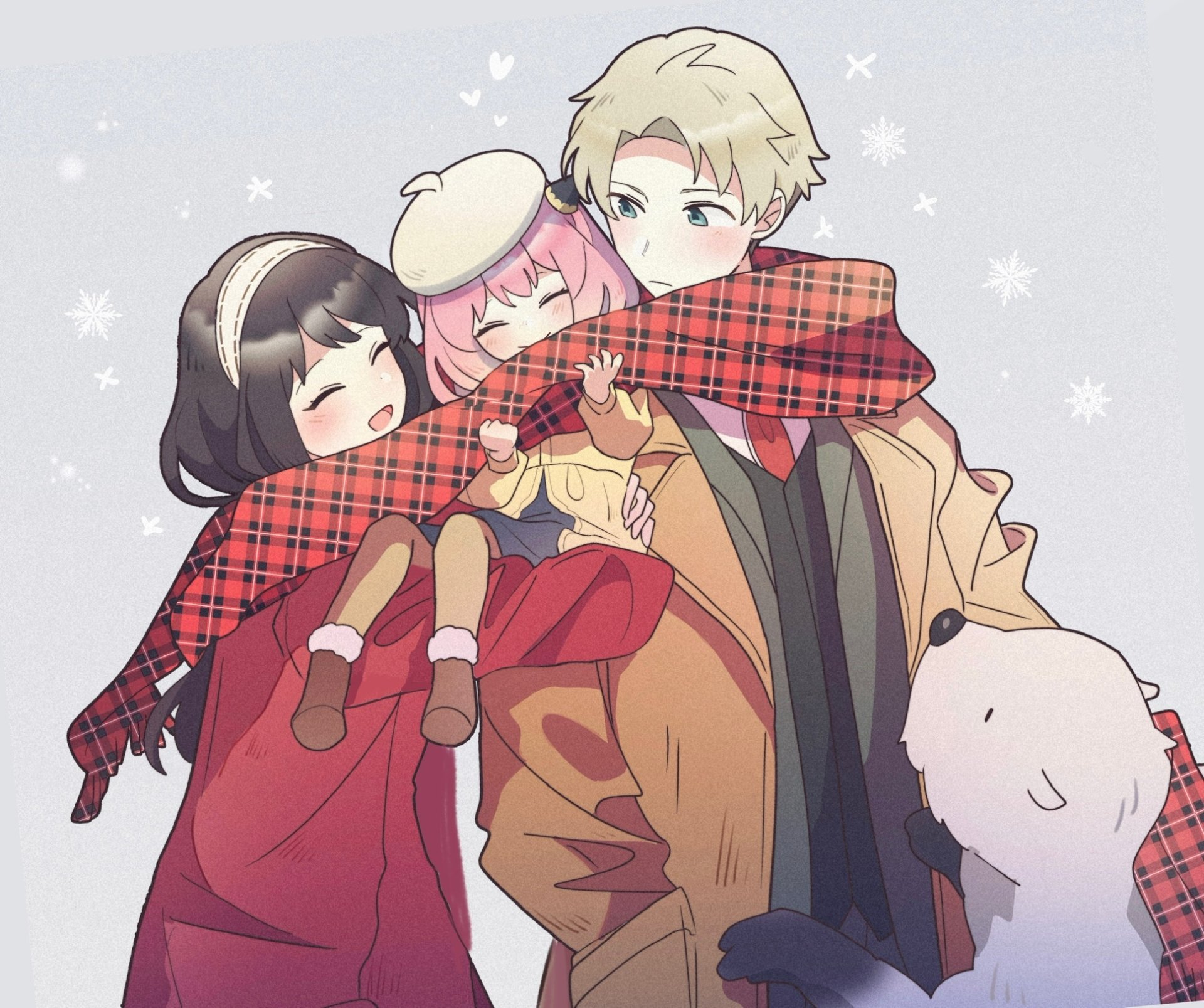 Download Bond (Spy X Family) Yor Forger Loid Forger Anya Forger Anime Spy X Family HD Wallpaper