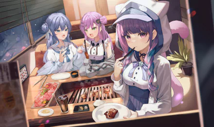 Tokoyami Towa Minato Aqua Hoshimachi Suisei Anime Virtual Youtuber HD Desktop Wallpaper | Background Image