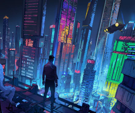 lofi Sci Fi cyberpunk HD Desktop Wallpaper | Background Image