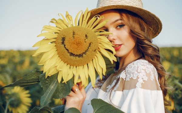 Women Model Sunflower HD Wallpaper | Background Image