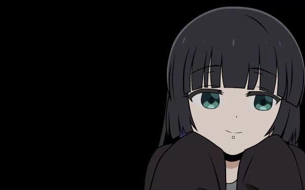 4K Ultra HD anime wallpaper featuring PA-san from Bocchi the Rock!, showcasing her calm expression against a black background for PC desktop use.
