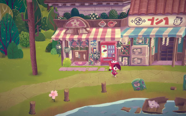 video game Mineko's Night Market HD Desktop Wallpaper | Background Image