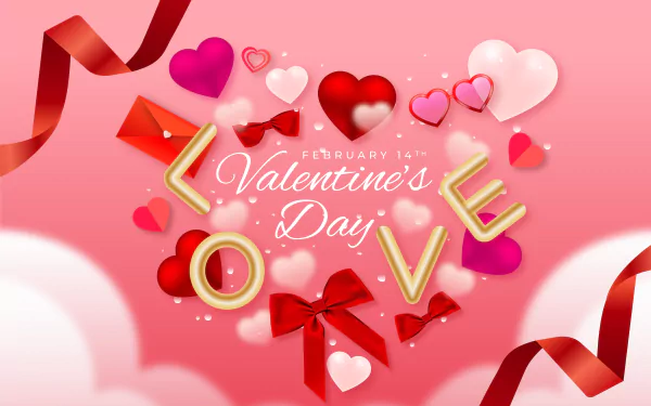 Romantic Valentine's Day HD desktop wallpaper with a holiday-inspired design.