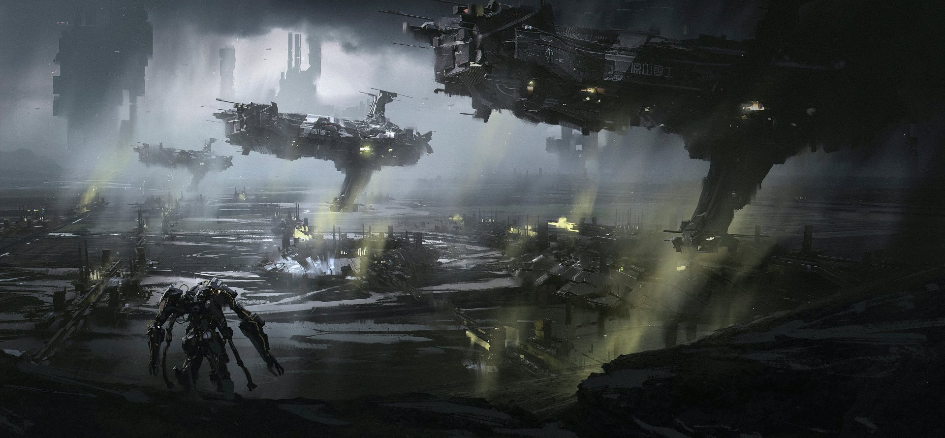 Download Sci Fi Spaceship HD Wallpaper by luye liangshanzhonggong