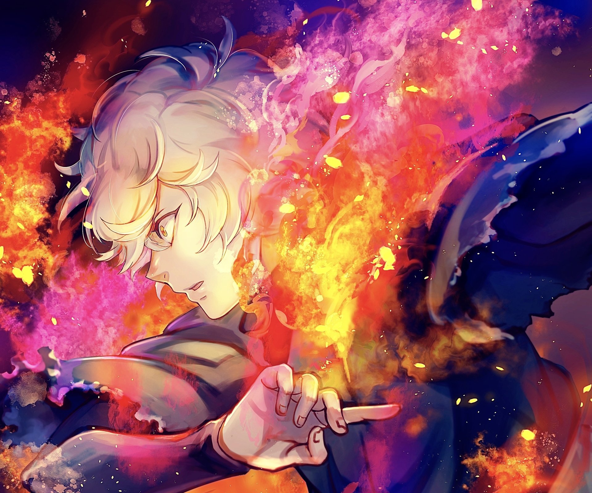 Gabimaru in Flames: Hell's Paradise HD Wallpaper by YUNE°°