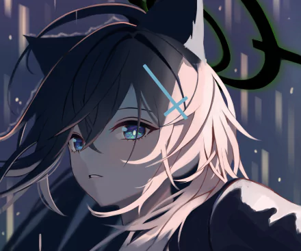 Shiroko Sunaookami from Blue Archive, depicted in detailed anime style with glowing eyes and soft lighting, designed as a 4K Ultra HD PC desktop wallpaper.