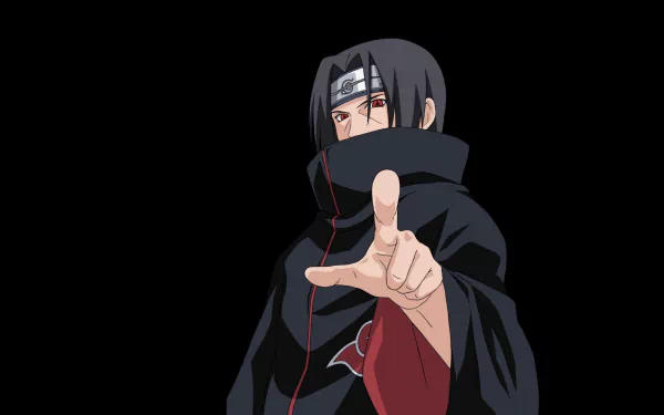 Itachi Uchiha in a striking HD anime wallpaper, featuring a Naruto theme, perfect for desktop background.