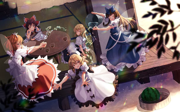 Sunny Milk Star Sapphire Luna Child Marisa Kirisame Reimu Hakurei Anime Touhou HD Desktop Wallpaper | Background Image