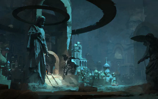 fantasy statue HD Desktop Wallpaper | Background Image