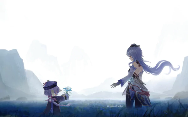 Qiqi (Genshin Impact) Ganyu (Genshin Impact) video game Genshin Impact HD Desktop Wallpaper | Background Image