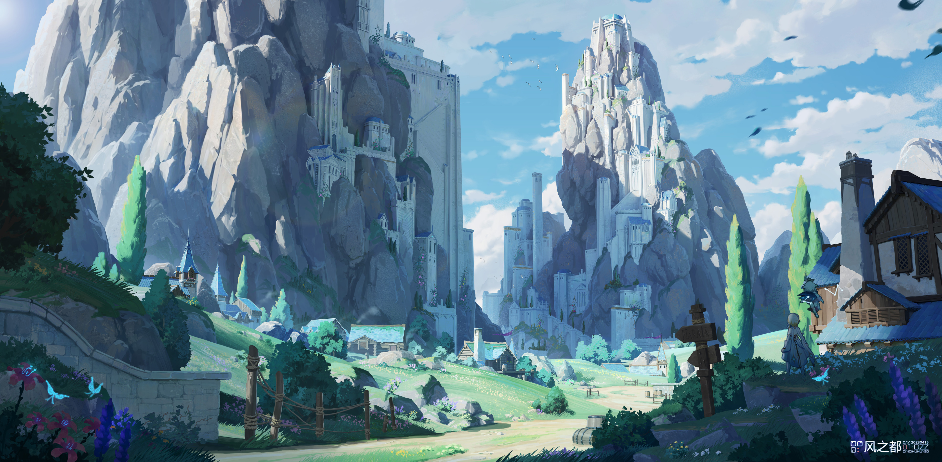 Download Fantasy City HD Wallpaper by Zhaozhe Deng