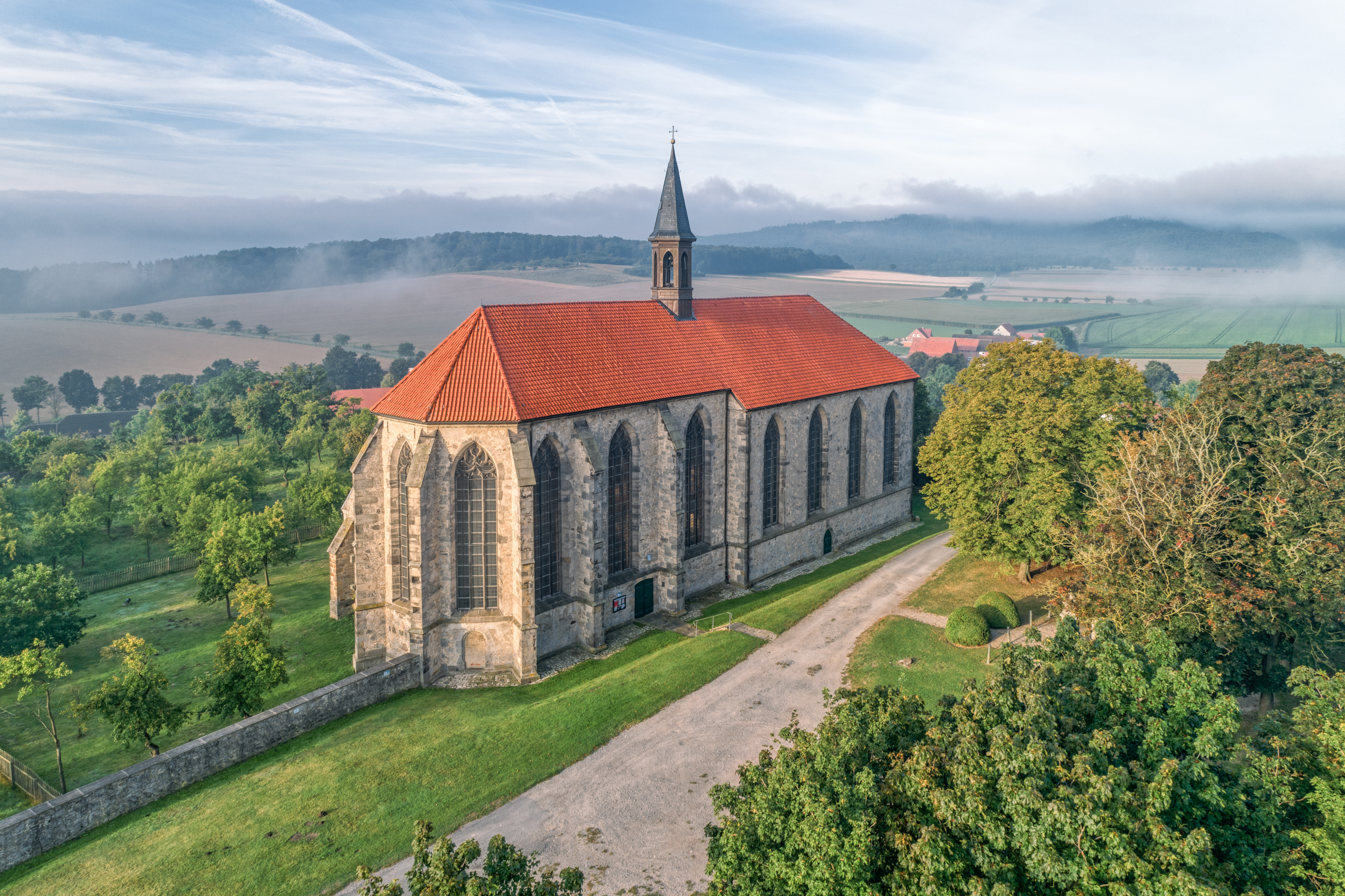 Aerial shot of Klosterkirche Wittenburg, Germany by Zedstyle