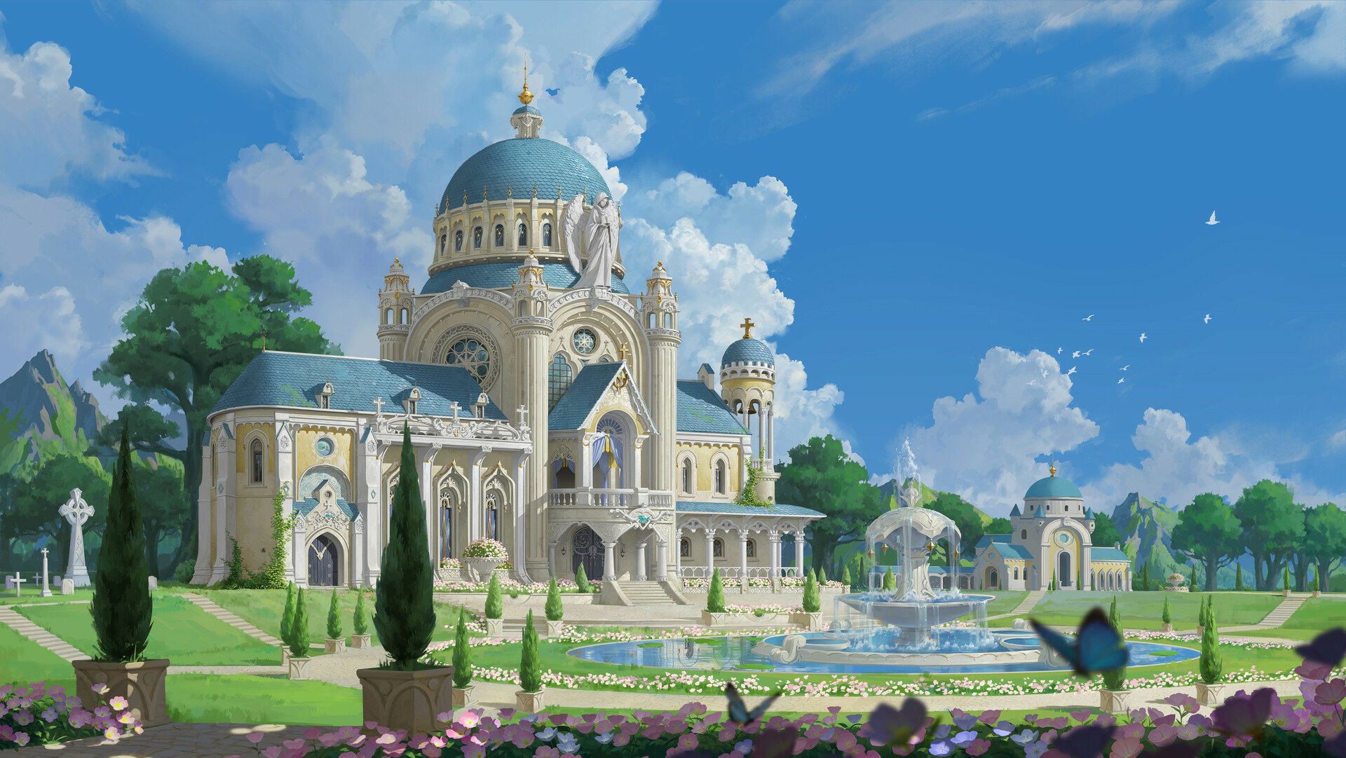 Download Fantasy Building HD Wallpaper by 聚象光合
