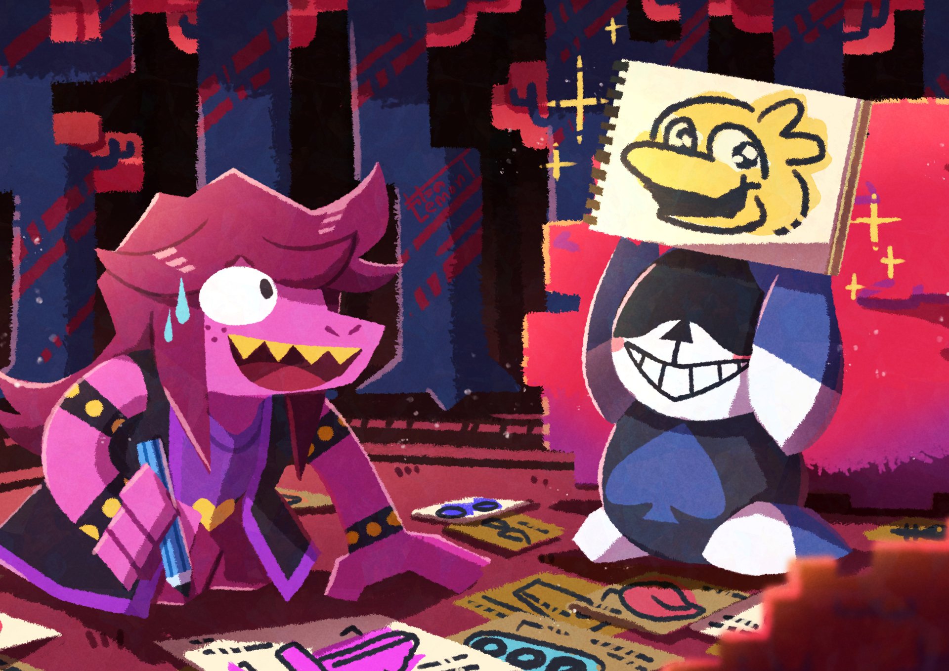 Deltarune Duo Lancer Susie In 4K Ultra HD Video Game Art By T 