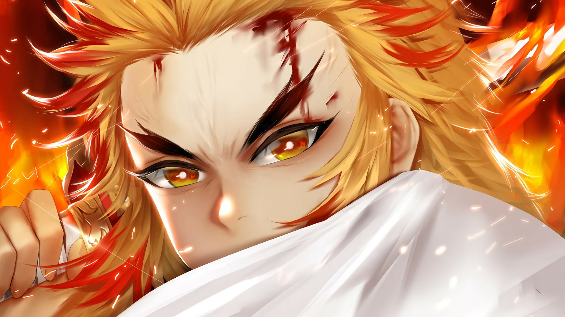 Download Katana Flame Breathing Anime Demon Slayer: Kimetsu No Yaiba 4k Ultra HD Wallpaper