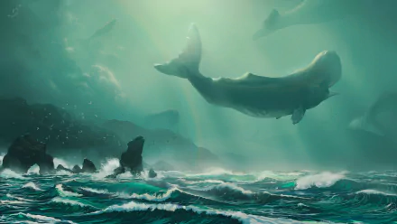 fantasy whale HD Desktop Wallpaper | Background Image