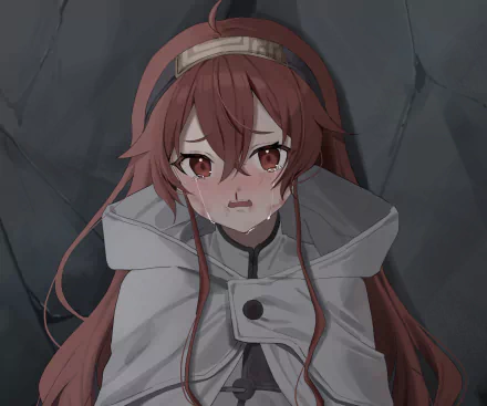 HD anime wallpaper of Eris Boreas Greyrat from Mushoku Tensei: Jobless Reincarnation, featuring a close-up with a determined expression and detailed shading.