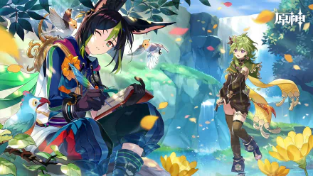 Collei (Genshin Impact) Tighnari (Genshin Impact) video game Genshin Impact HD Desktop Wallpaper | Background Image
