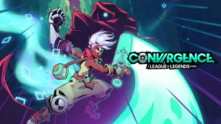 Dynamic HD wallpaper featuring artwork from CONVERGENCE: A League of Legends Story, showing a vibrant, action-packed scene with a character ready for adventure.