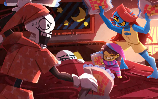 Undyne (Undertale) Papyrus (Undertale) Sans (Undertale) Frisk (Undertale) video game Undertale HD Desktop Wallpaper | Background Image
